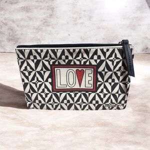 Brighton Love Cotton Canvas
Cosmetic Pouch Makeup Bag NWOT
Black White Heart